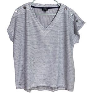 Jones New York NY Short Sleeve Top Blue Large